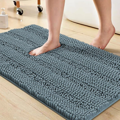 Turquoize Bathroom Runner Rug 17"x47", Soft Absorbent Chenille Bath Rug