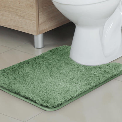 TECHMILLY Shaggy Bathroom Rugs Thick Non Slip Microfiber Mat Green 17"x24"