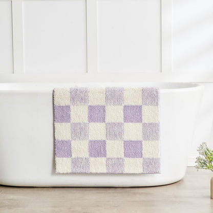 CozeCube Navy Blue Bath Mat 24"x16" Non Slip Washable Rug