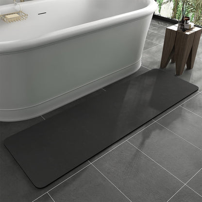 MontVoo -Bath Mat-Rubber Backing Non SlipThin Bathroom Rugs Fit Under Door- Quick Dry Absorbent Faux Suede Surface Grey Bathroom Floor Mats-Shower Rug for in Front of Bathtub Shower Gray 16x24