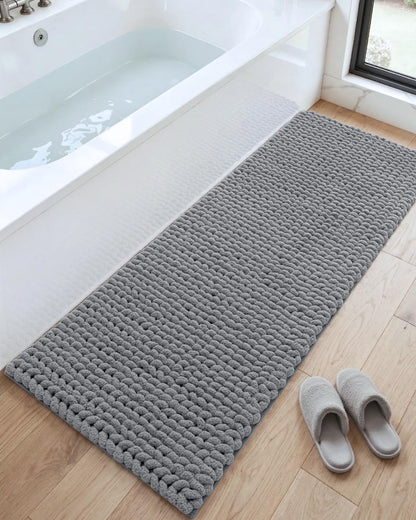 DEXI Bathroom Rugs 36x24, Non Slip Washable Chinelle Bath Mat, Taupe