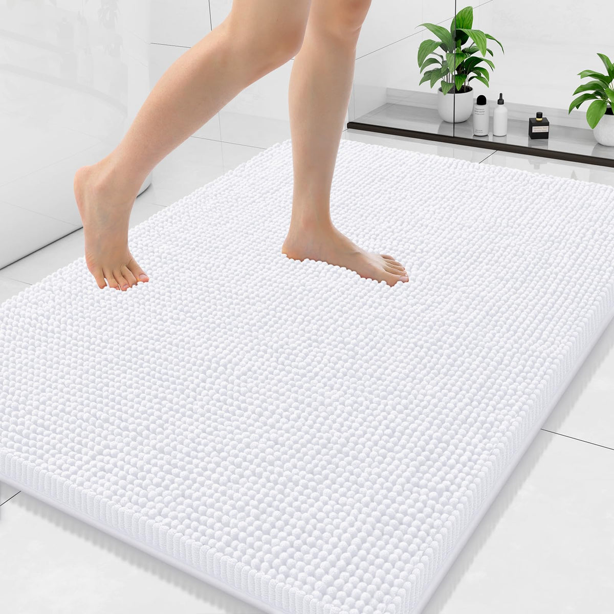 Arotive Bathroom Rugs 24x16, Soft Absorbent Shaggy Chenille Bath Rugs