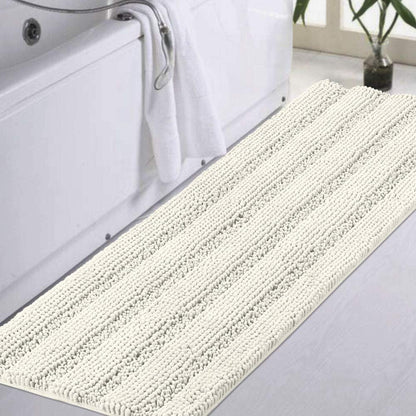 Turquoize Bathroom Runner Rug 17"x47", Soft Absorbent Chenille Bath Rug