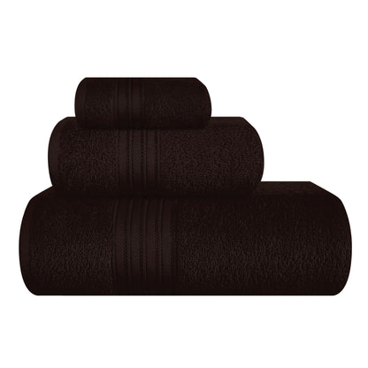 BOUTIQUO 6 Pack Cotton Towel Set, Contains 2 Bath Towels 28x55 inch, 2 Hand Towels 16x24 inch & 2 Wash Coths 12x12 inch, Ideal Everyday use, Ultra Soft Compact & Lightweight - Purple