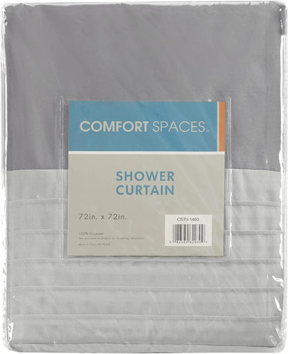 Comfort Spaces Windsor Shower Curtain for Bathroom, 72 x 72, Gray