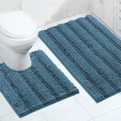 Turquoize Bathroom Runner Rug 17"x47", Soft Absorbent Chenille Bath Rug