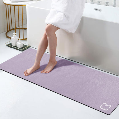 RUERYA Grey Long Bathroom Rugs Large Stone Bath Mats for Bathroom,15.7"x47"