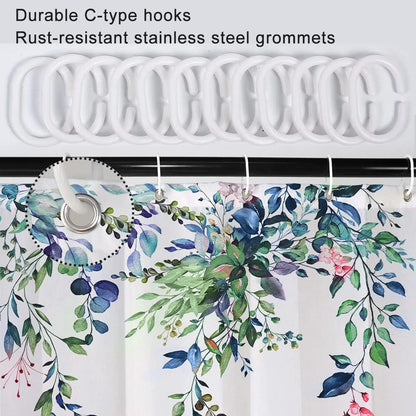 Blue and Green Eucalyptus Shower Window Curtain 40x36 Inch