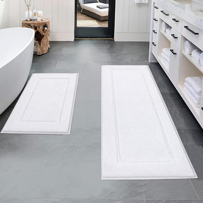 Pauwer Bathroom Rugs 3 Piece Set, Non Slip Washable Bath Mat, Dark Grey