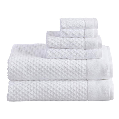 Great Bay Home Bath Towels - 100% Cotton 6 Piece Towel Set - Diamond Waffle Weave - Absorbent, Durable, Quick-Dry Towels for Bathroom (Copper)