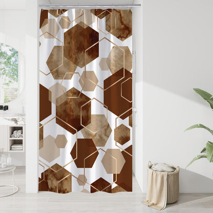 Litabel Sage Green Geometric Shower Curtain for Bathroom, 72x72