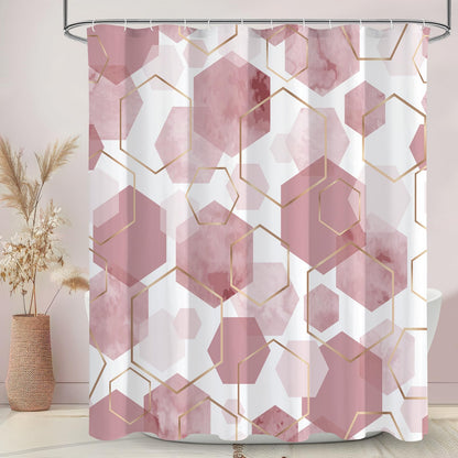 Litabel Sage Green Geometric Shower Curtain for Bathroom, 72x72