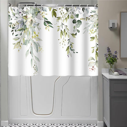 Blue and Green Eucalyptus Shower Window Curtain 40x36 Inch