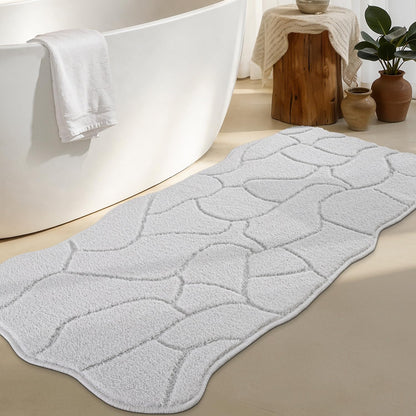 BSICPRO ‌Purple Bathroom Rugs, 24x36 Floral Bath Mats, French Rustic Style