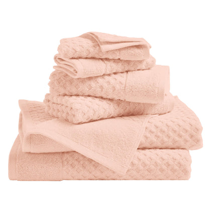 Great Bay Home Bath Towels - 100% Cotton 6 Piece Towel Set - Diamond Waffle Weave - Absorbent, Durable, Quick-Dry Towels for Bathroom (Copper)
