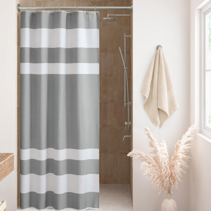 Madison Park Arbor Waffle Shower Curtain for Bathroom, 72 x 72, Beige