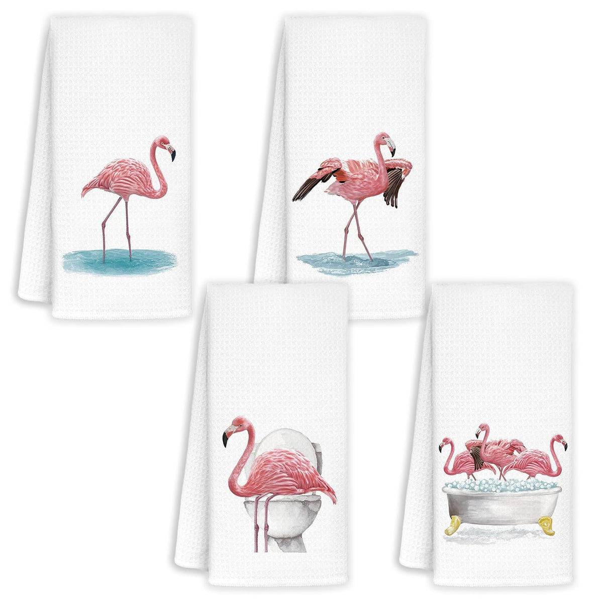 Jvpke Kids Bath Towel Set of 4, Kids Bathroom Set, Girls Bathroom Set, Hand Towels 1624 Inch, Colorful Pink Purple Blue Yellow Bath Towels