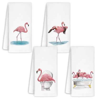 Jvpke Kids Bath Towel Set of 4, Kids Bathroom Set, Girls Bathroom Set, Hand Towels 1624 Inch, Colorful Pink Purple Blue Yellow Bath Towels