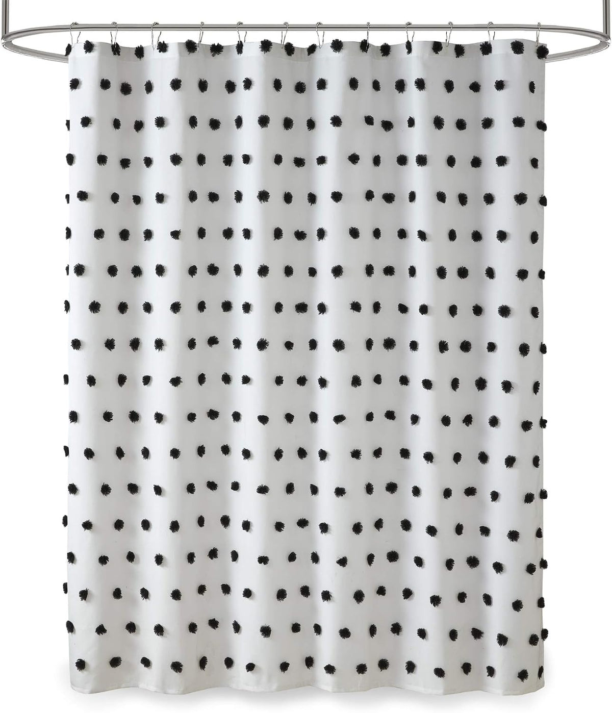 Madison Park Sophie Shower Curtain for Bathroom, 72 x 72, Black