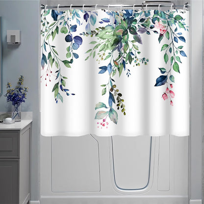 Blue and Green Eucalyptus Shower Window Curtain 40x36 Inch