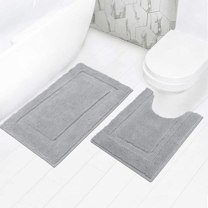 SHACOS Soft Microfiber Bathroom Rugs Set of 2 Pieces, White