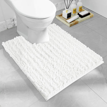 Yimobra Bathroom Rugs Non Slip Washable 32x20 Inch - Ultra Soft Absorbent Chenille Bath Mat, Quick Dry Shaggy Floor Carpet for Tub Shower, Gray Home Decor Accessories