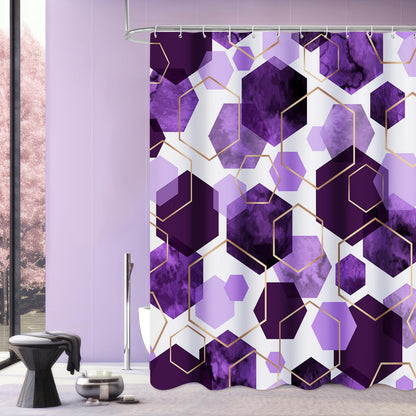 Litabel Sage Green Geometric Shower Curtain for Bathroom, 72x72