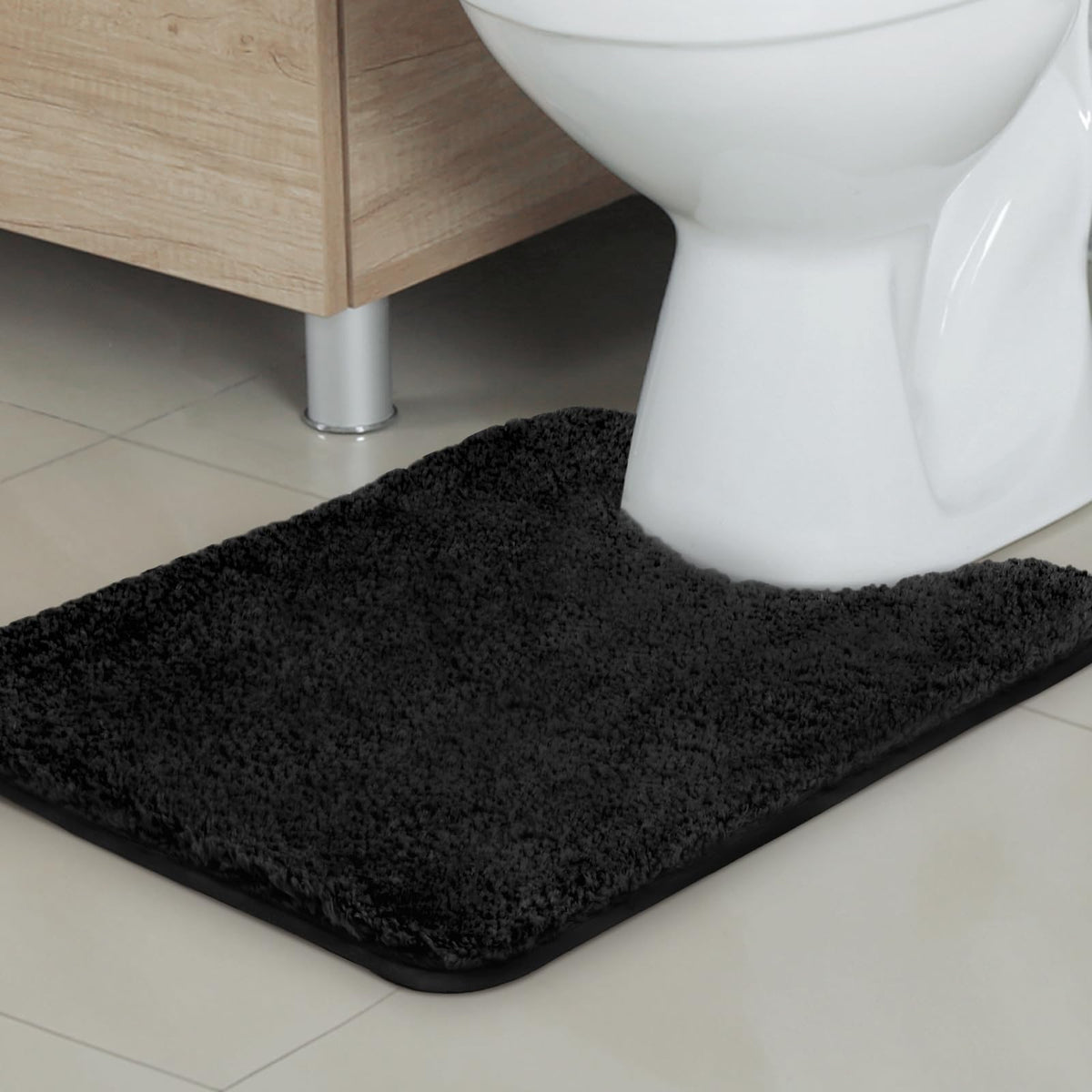 TECHMILLY Shaggy Bathroom Rugs Thick Non Slip Microfiber Mat Green 17"x24"