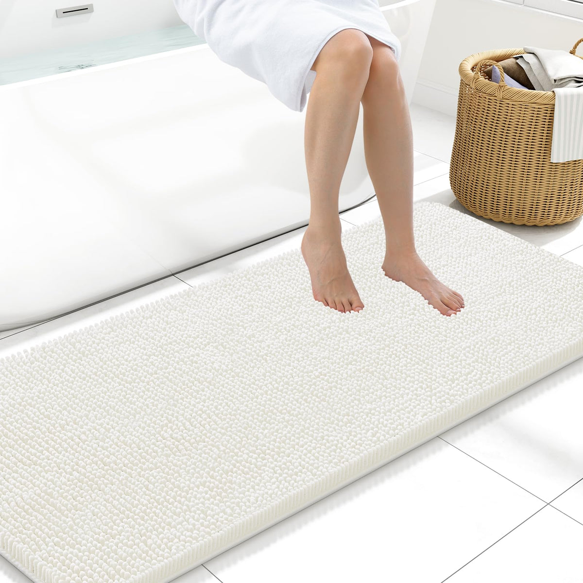 Arotive Bathroom Rugs 24x16, Soft Absorbent Shaggy Chenille Bath Rugs