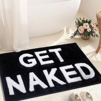 KOEXM Get Naked Bath Mat Long Runner Mat Cute Bathroom Rugs