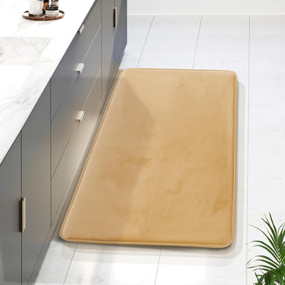 Clara Clark 3 Piece Bathroom Rugs Bath Mat Set, Velvet Memory Foam Bath Mats for Bathroom - Non-Slip, PVC Backing Bath Rugs, Washable - Dries Quickly, Green