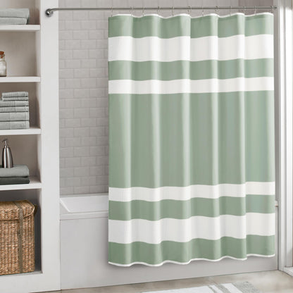 Madison Park Arbor Waffle Shower Curtain for Bathroom, 72 x 72, Beige