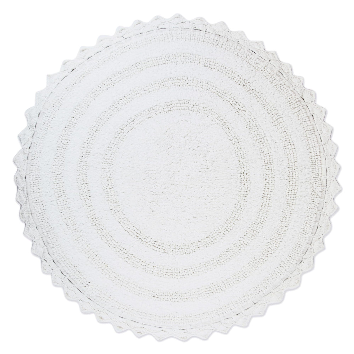 DII Crochet Collection Reversible Bath Mat, Small Oval, 17x24, Dark Green