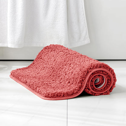 MIULEE Dark Purple Bathroom Rugs Soft Small Microfiber Bath Mat 16x24 Inch