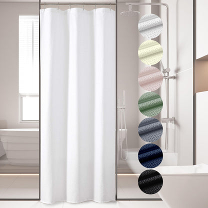 OVZME Berry Cute Shower Curtain, Embossed Textured Fabric Shower Curtain for Bathroom - Soft Cloth & Hotel Spa Luxury, Water Repellent, Machine Washable Shower Curtain, 72X72, Glacier Blue