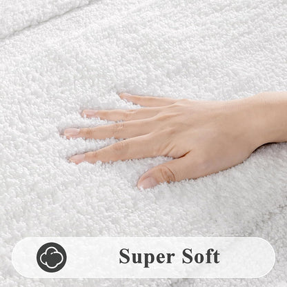 SHACOS Soft Microfiber Bathroom Rugs Set of 2 Pieces, White