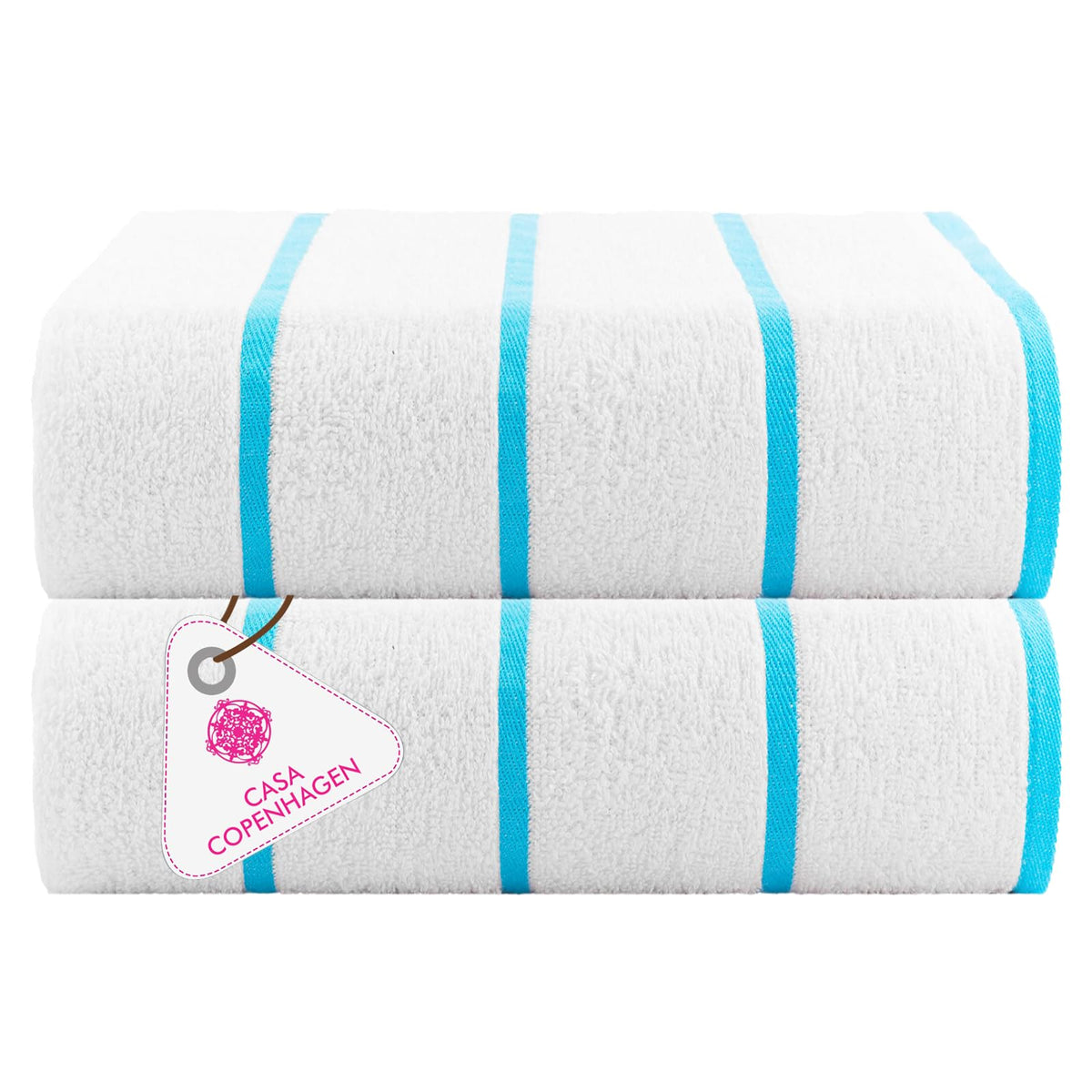 CASA COPENHAGEN Solitaire 6 Pieces Towel Set- Midnight Black, 600 GSM 2 Bath Towel 2 Hand Towel 2 Washcloth, Designed in Denmark Made of Soft Egyptian Cotton for Bathroom, Kitchen & Shower