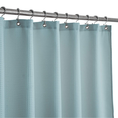 Barossa Design 36x84 Extra Long Stall Shower Curtain Waffle Weave White