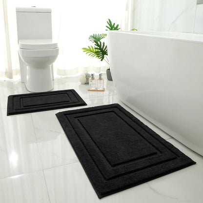 HOMEIDEAS Fall Bathroom Rugs Sets, 2 Piece Soft Bath Mat Burnt Orange