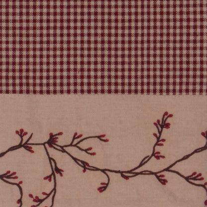 Berry Vine Gingham Barn Red and Nutmeg 72" x 72" Cotton Shower Curtain