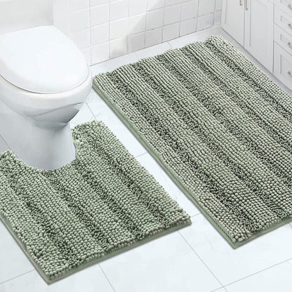Turquoize Bathroom Runner Rug 17"x47", Soft Absorbent Chenille Bath Rug
