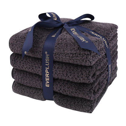 Everplush 4-Piece Premium Hand Towel Sets: Super-Soft, Highly Absorbent & Quick Drying Bathroom Towels – Versatile for Hotel, Bathroom, Shower, Spa, 16x30 Inches(Brown, 16" x 30")