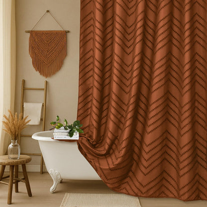 Grey Boho Fabric Shower Curtain 72 x 72 Inches