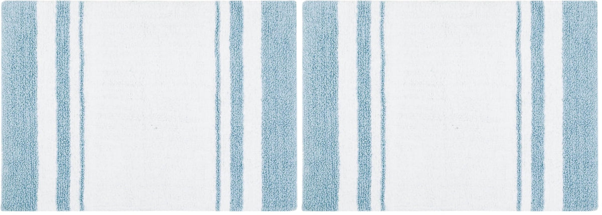 Madison Park Reversible Spa Rug 100%-Cotton Striped Ultra Soft Water Fast Bath Non-Slip Absorbent Quick Dry Mats for Tub, Shower Room, and Bathroom, 20x30, Taupe (Pack of 1)
