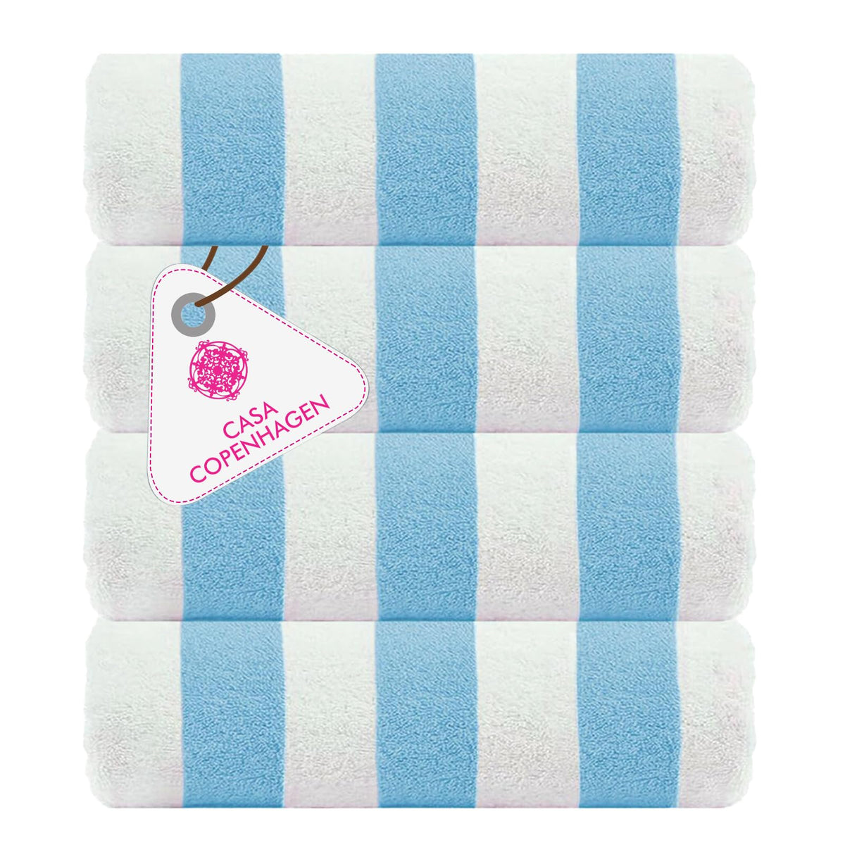 CASA COPENHAGEN Solitaire 6 Pieces Towel Set- Midnight Black, 600 GSM 2 Bath Towel 2 Hand Towel 2 Washcloth, Designed in Denmark Made of Soft Egyptian Cotton for Bathroom, Kitchen & Shower