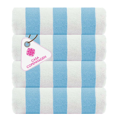 CASA COPENHAGEN Solitaire 6 Pieces Towel Set- Midnight Black, 600 GSM 2 Bath Towel 2 Hand Towel 2 Washcloth, Designed in Denmark Made of Soft Egyptian Cotton for Bathroom, Kitchen & Shower