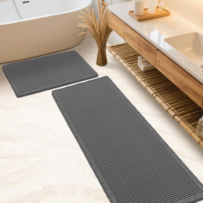 IM HOME Waffle Bath Mat Beige 32"x20", Boho Woven Modern Bath Mat Rugs, Absorbent Non Slip Bathroom Rugs, Soft Washable Bath Rugs with Tassels for Bathroom, Bedroom, Kitchen, Shower, Tub