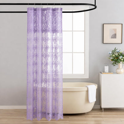 TUDECO Black Lace Shower Curtain with Valance, Gothic Style, 72 x 72 Inch