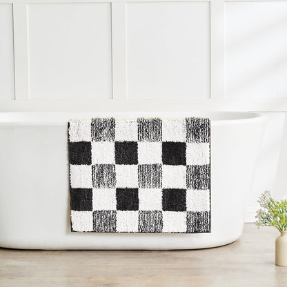 CozeCube Navy Blue Bath Mat 24"x16" Non Slip Washable Rug