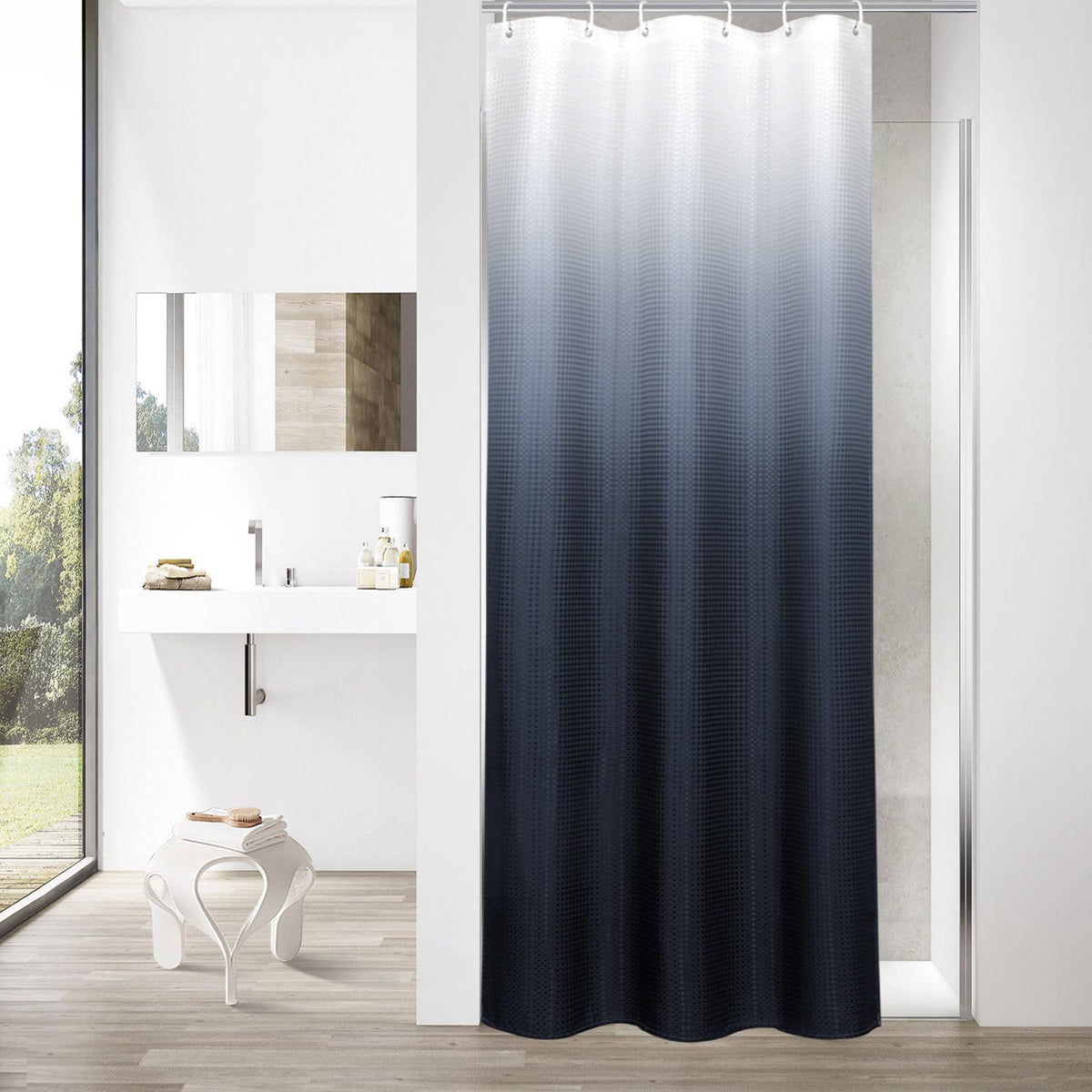 Sage Green Luxury Heavyweight Textured Fabric Shower Curtain Hotel,72x72